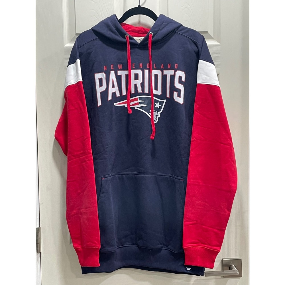 NWT NFL Fanatics New England Patriots Hoodie Mens XLT Colorblock Tall